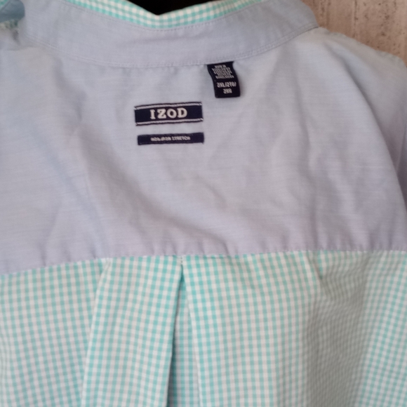 IZOD Mens Sz 2XL Blue /Aqua Button shirt. - Picture 6 of 6